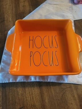 RAE DUNN Orange 'Hocus  Pocus' Ceramic Serving Dish